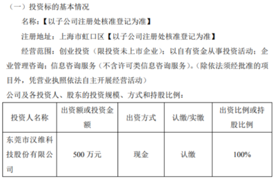 汉维科技拟投资500万设立上海全资子公司，加速市场布局与业务扩展